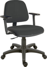 Teknik Office Ergo Blaster Medium Back Fabric Operator Office Chair with Height Adjustable Arms Black - 1100BLK/0280 DD